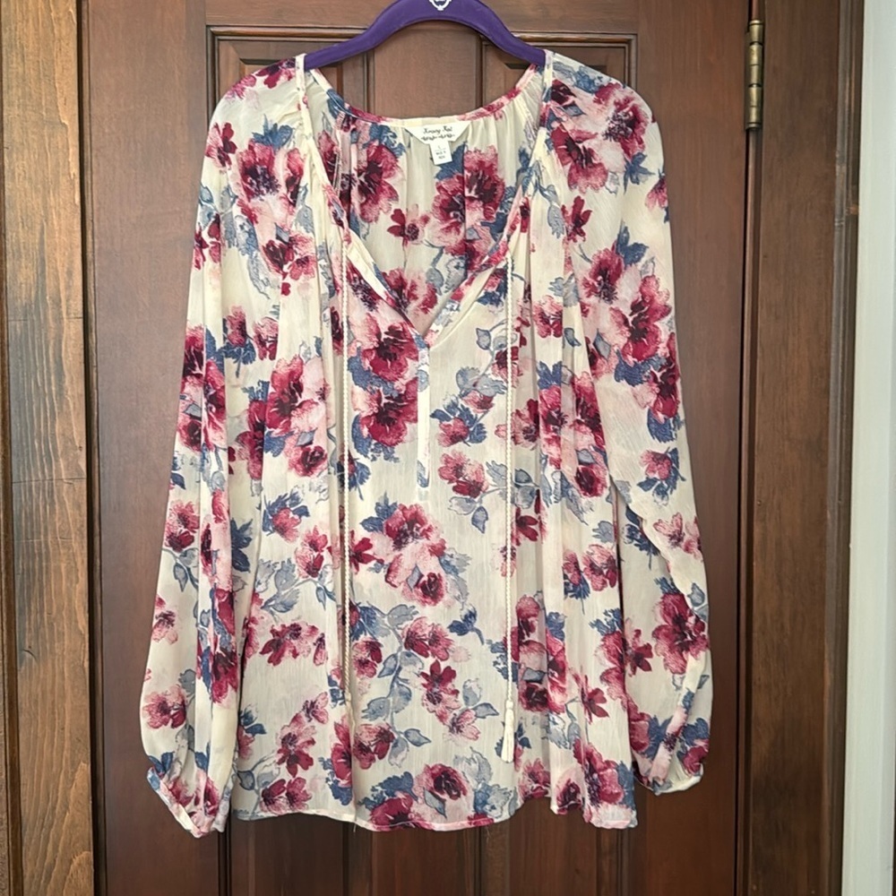 Krazy Kay Long Sleeve Floral Blouse